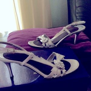 Versani Italian champagne colored summer heels.